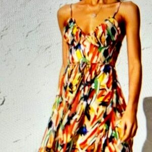 NWT Prom 96 Colorful Abstract XS/ Small Midi Commense NWT